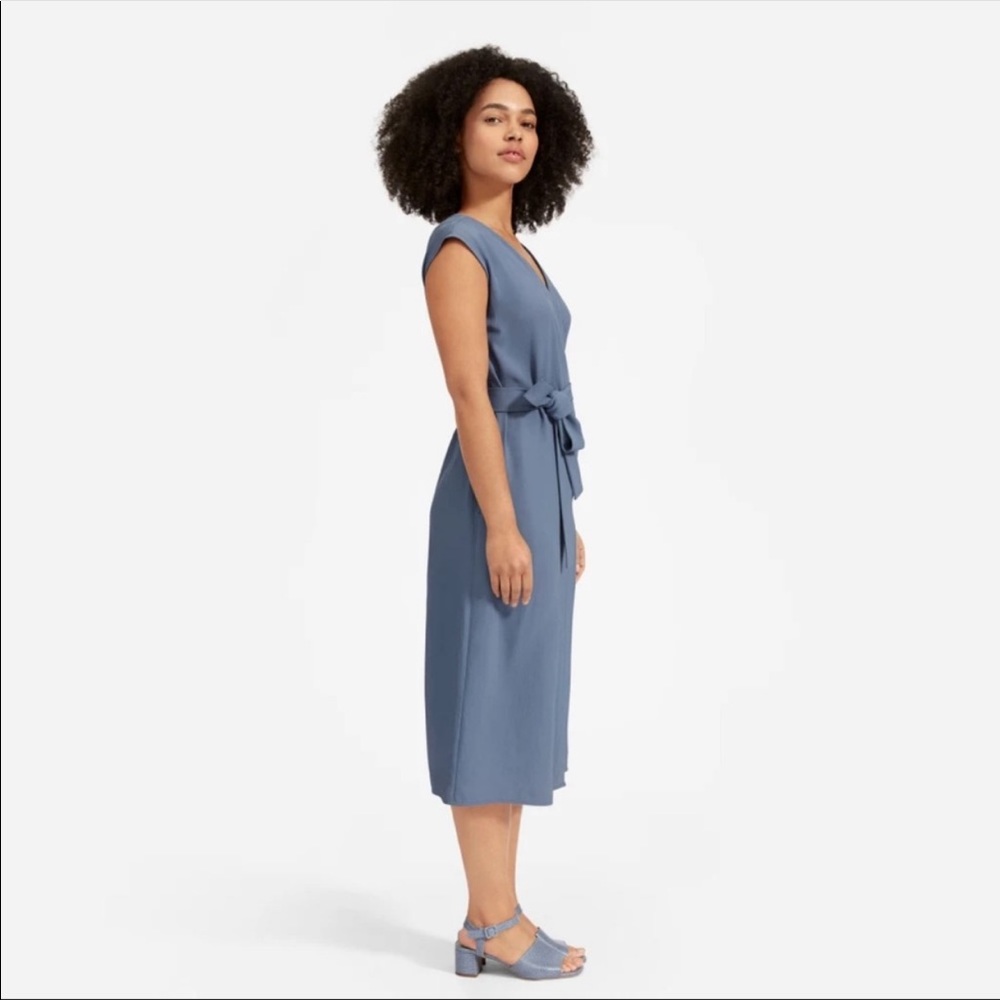 NWOT Everlane Blue Wrap Dress Japanese GoWeave